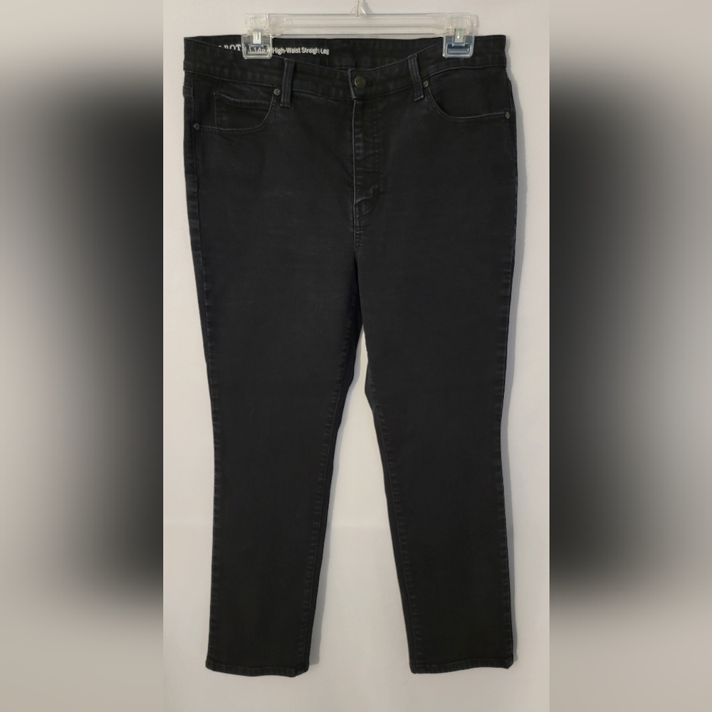 Talbots Flawless High-Waist Straight Leg Black Jeans Size 14p